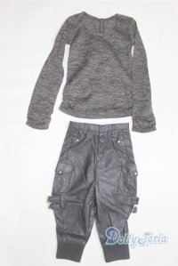 SD13BOY/OF：VOLKS製ソリッドブラックサルエルパンツ U-25-12-10-240-TN-ZU