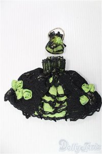 【SALE】1/6ドール(20cm)/OF ドレス(黒ｘ緑) I-25-01-19-2131-TO-ZI