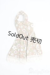 1/6ドール(27cm)/OF ワンピース(茶ｘ花) I-25-06-22-2096-TO-ZI