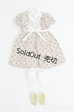 画像1: リカちゃん/OF リボンドットワンピース/ファッションドール　衣装 I-25-07-06-2119-TO-ZI
