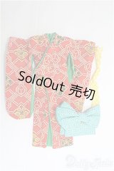 1/6ドール(27cm)/OF 着物セット(赤ｘ緑) I-25-04-13-2119-TO-ZI