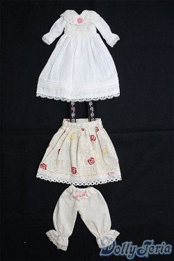 画像1: 1/6ドール(22cm)/OF ワンピースセット(白) I-25-02-02-2088-TO-ZI