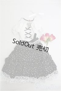SD13GIRL/OF：ドレスセット：白黒切替小花柄 I-25-02-09-3036-TN-ZI