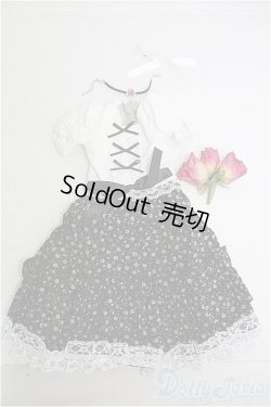 画像1: SD13GIRL/OF：ドレスセット：白黒切替小花柄 I-25-02-09-3036-TN-ZI
