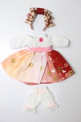 リカちゃん/ＯＦ：復刻版初代リカちゃんサイズ：和柄ワンピースset S-25-05-18-371-GN-ZS