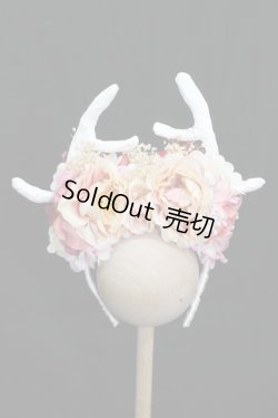 画像1: MSD/OF:カチューシャ(角パーツ付)flower.B様製 S-25-10-05-353-GN-ZS