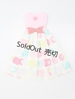 画像1: リカちゃん/OF:ノースリーブロング丈ワンピース(りんご柄) S-25-09-28-311-GN-ZS