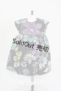 リカちゃん/OF:ワンピース(花柄/黒) S-25-09-28-321-GN-ZS