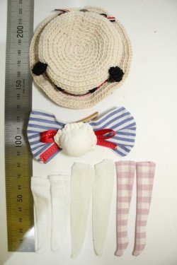 画像1: ミディブライス/小物:パンダ帽子、リボン、ソックスセット Y-23-11-01-052-YB-ZY