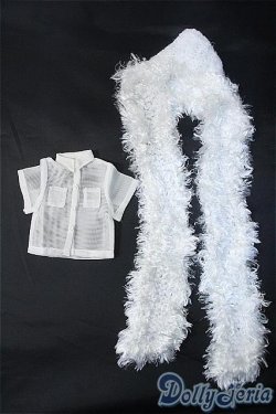 画像1: MSD/OFセット:バラ メッシュシャツ+ふわふわ鍵編みニットマフラー SDM Y-24-12-25-103-YB-ZY