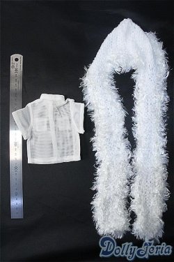 画像2: MSD/OFセット:バラ メッシュシャツ+ふわふわ鍵編みニットマフラー SDM Y-24-12-25-103-YB-ZY