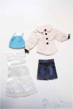 画像1: プーリップ/OFセット:バラ ワンピース+ブラウス+キャミトップ+デニムスカート Y-25-01-29-125-YB-ZY