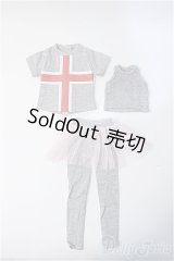 MSD/OF:トップス+タンクトップ+チュール付きレギンス Y-25-01-22-016-YB-ZY