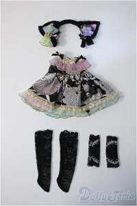 1/6 幼SD/OF 黒猫のお洋服(MIMIEL様) 衣装 ドレス セット Y-24-11-06-003-YB-ZY
