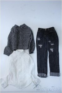SDGrB/OF ブラウス(Doll Hreat)+ニット+ダメージデニムパンツ(DOLK SELECT) Y-25-04-09-215-YB-ZY