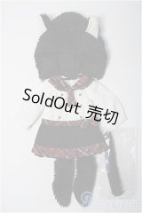 幼SD/OF:ふわふわ黒ねこワンピース(赤チェック) Y-25-02-26-106-TN-ZY