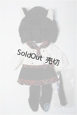 画像1: 幼SD/OF:ふわふわ黒ねこワンピース(赤チェック) Y-25-02-26-106-TN-ZY
