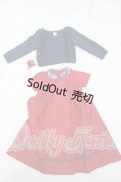 画像1: MSD/よそゆきワンピセット(ダークレッド)・ミニ Y-26-03-04-271-YD-ZY