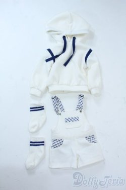 画像1: MSD/OF:ホワイト×チェックサロペットセット・ミニ:VOLKS製 Y-25-11-05-193-YD-ZY