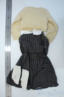 画像2: SD/OF:VOLKS製 ストライプワンピセット(クリーム) Y-26-01-04-357-YD-ZY