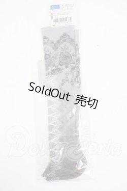 画像1: SD/OF：レースアップ柄ソックス(灰)・ミニ Y-26-02-25-149-WT-ZY