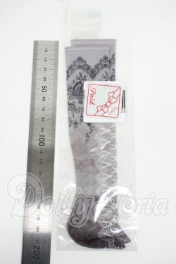 画像2: SD/OF：レースアップ柄ソックス(灰)・ミニ Y-26-02-25-149-WT-ZY