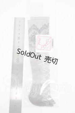 画像2: SD/OF：レースアップ柄ソックス(灰)・ミニ Y-26-02-25-149-WT-ZY