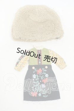 画像1: ネオブライス/OF:by.echo*コラボ ファーハットガールセット:ベージュ Y-26-04-15-262-WT-ZY