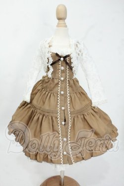 画像1: MDD/OF:TOA Claris様製 キャラメル:ミニっ子ピンタックワンピース＆ボレロセット Y-26-04-22-097-WT-ZY