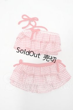 画像1: azone/45 ギンガムチェックフリルビキニセット Y-26-07-14-179-WT-ZY