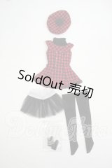 リカちゃん/OF:チェックワンピースドレスセット 2016年AWカジュアルコレクション:リトルファクトリー製 Y-26-07-21-180-WT-ZY