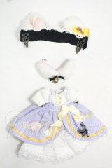 オビツ11/OF:RE:VANILLA*様製 黒猫へドレ+お菓子のラインワンピ♪ Y-26-07-28-011-WT-ZY