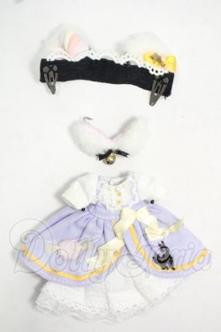 画像1: オビツ11/OF:RE:VANILLA*様製 黒猫へドレ+お菓子のラインワンピ♪ Y-26-07-28-011-WT-ZY