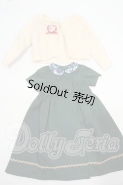 画像1: SDM＆MDD/OF：よそゆきワンピセット（ダークグリーン）・ミニ Y-26-08-25-273-WT-ZY