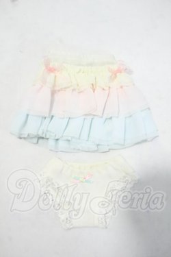 画像1: azone/OF:45~50cm お砂糖リボンフリルスカート Y-26-10-06-047-WT-ZY