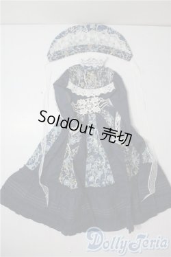 画像1: SDGｒG/OF:クラシカル柄ワンピース・紺 U-25-07-22-192-NY-ZU