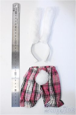 画像2: SD&DD/OF:うさぎ耳カチューシャ+うさぎしっぽ付チェックパンツ(ボークスタグ付) Y-25-03-12-092-KN-ZY
