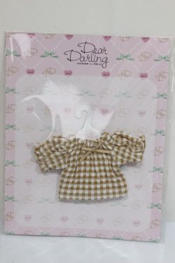 画像1: 【新品】ネオブライス/OF：deardarling：ギンガムカットソ【ブラウン】 A-24-03-06-262-NY-ZA