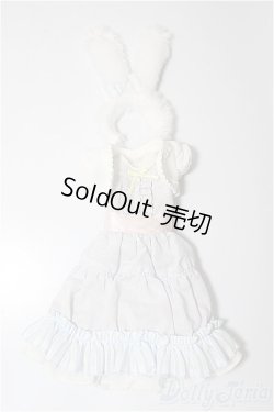 画像1: azoneピュアニーモ/OF:23cmサイズドール　衣装　PNS 白うさぎさんのファンシーワンピセット/0 A-25-04-16-207-KD-ZA