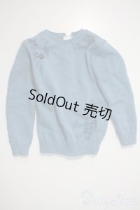 SDGｒB/OF:ダメージオーバーサイズニット（ブルー） U-25-04-15-141-NY-ZU