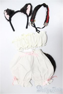 画像1: DD/OF:衣装セット　黒ネコカチューシャ＆しっぽドロワーズ　その他セット/0 A-25-05-14-208-KD-ZA