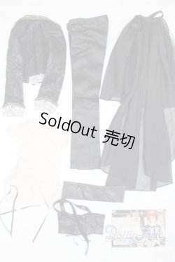 画像2: SDGｒB/OF:ブラッククロスバッスルセット/1/3　65ｃｍ　BJD　MJD　衣装　ドール用 A-25-06-04-043-NY-ZA