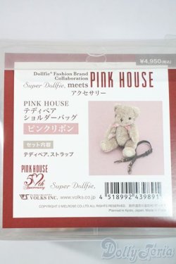 画像1: SD/OF:PINK HOUSE テディベアショルダーバッグ　ピンクリボン U-25-06-10-202-NY-ZU