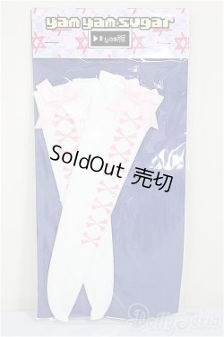 画像1: MDD/OF:ホネ編み上げニーハイ（ピンク）yam yam sugar様製/0 A-25-06-11-207-NY-ZA