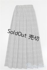 SD/OF:ロングプリーツスカート（黒チェック）/1/3　60ｃｍ　BJD　MJD　衣装　ドール用 A-25-06-18-279-KD-ZA