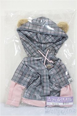 画像1: MDD/OF:くまチェックレイヤード風パーカー　AzukiMilk/0 A-25-06-25-142-NY-ZA