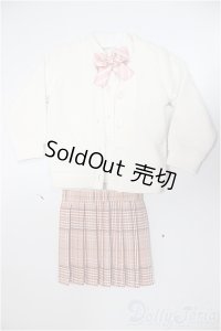 MDD&MSD/OF：女子高生セット（白×チェリーピンク）・ミニ/1/4　40ｃｍ　BJD　MJD　衣装　ドール用 A-25-07-09-225-KD-ZA