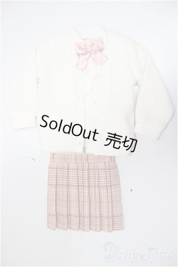 画像1: MDD&MSD/OF：女子高生セット（白×チェリーピンク）・ミニ/1/4　40ｃｍ　BJD　MJD　衣装　ドール用 A-25-07-09-225-KD-ZA