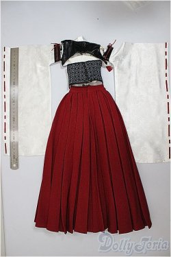 画像2: SD16G/OF:月の衣(紅赤)/1/3　70ｃｍ　BJD　MJD　衣装　ドール用 A-25-08-06-146-NY-ZA