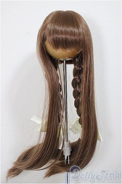 画像1: 8-9inch/ウィッグ　木茶動物園様製　ロングもみあげ三つ編み/インチ　BJD　MJD　ドール用 A-25-07-30-126-NY-ZA